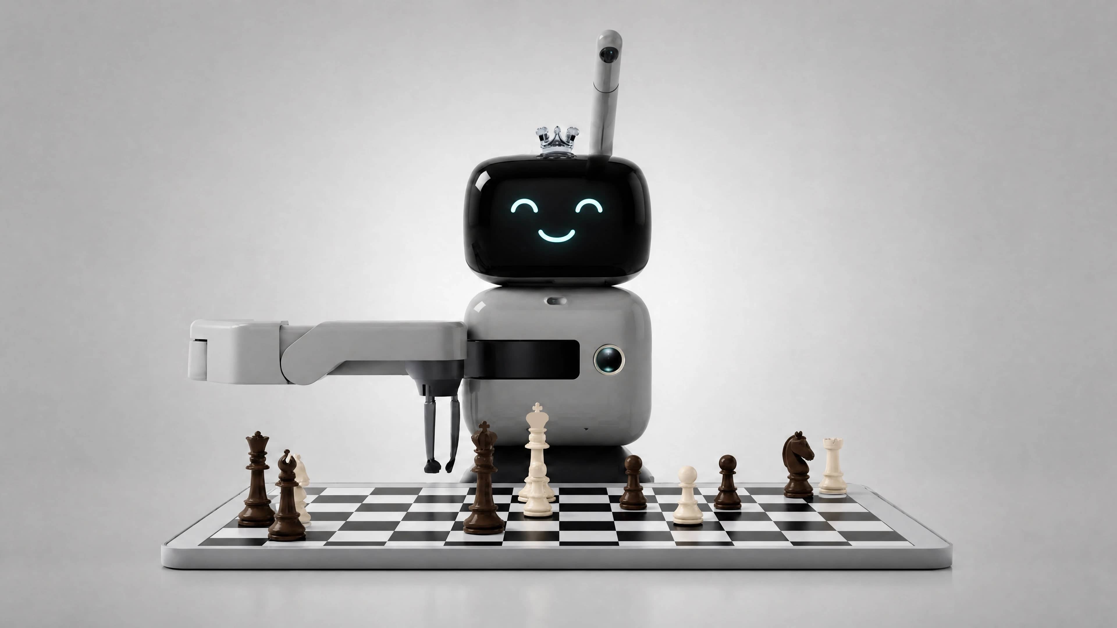 Робот-шахматист LUNOLAND — робот с манипулятором и искусственным интеллектом играет в шахматы с гостем